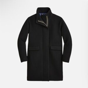 J. Crew Italian Stadium Cloth by Nello Gori Cocoon Black Wool Coat Jacket